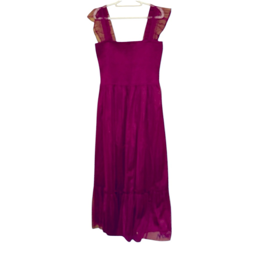 Nordstrom Raspberry Tulle Melloday maxi dress, size XL.